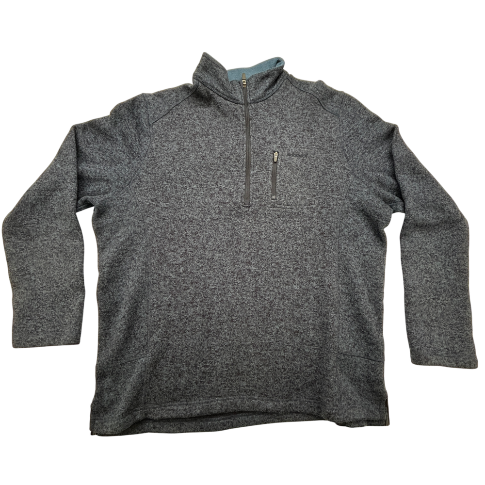 Woolrich Pullover Mens 2XL Fleece Quarter Zip Gray Sweater Outdoor Warm